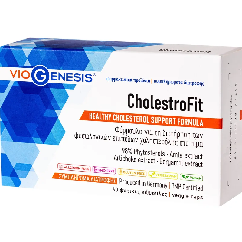 Viogenesis CholestroFit Συμπλήρωμα Διατροφής Εκχυλίσματος Βοτάνων για τη Διατήρηση των Φυσιολογικών Επιπέδων Χοληστερόλης στο Αίμα 60caps