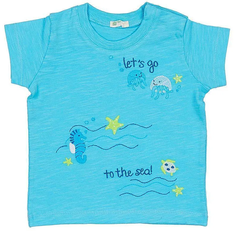 T-SHIRT BENETTON SUMMER HIM ΣΙΕΛ (68 CM)-(6-9 ΜΗΝΩΝ)