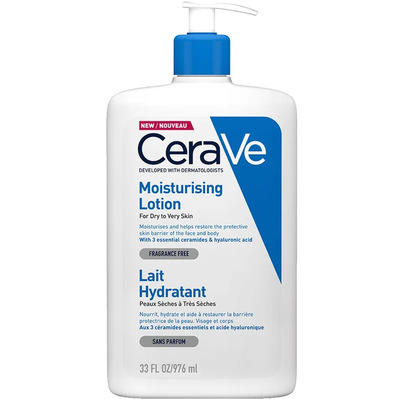 CeraVe Moisturising for Dry to Very Dry Skin Face & Body Lotion Ενυδατικό Γαλάκτωμα Προσώπου, Σώματος για Ξηρή & Πολύ Ξηρή Επιδερμίδα 976ml