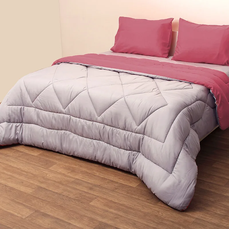 Πάπλωμα Μονό 160X240 Viopros Microfiber Φούξια/Γκρι (160x240)