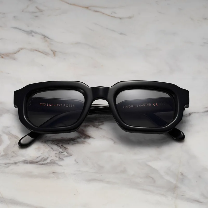HARPER Polarized Sunglasses | Black | Gray Shades | Explicit Poets Sunglasses