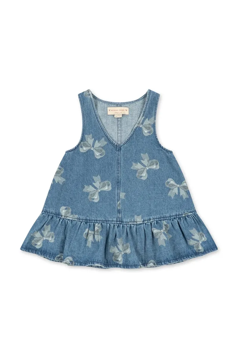 Παιδικό φόρεμα τζιν Konges Sløjd MAGOT FRILL DRESS GOTS