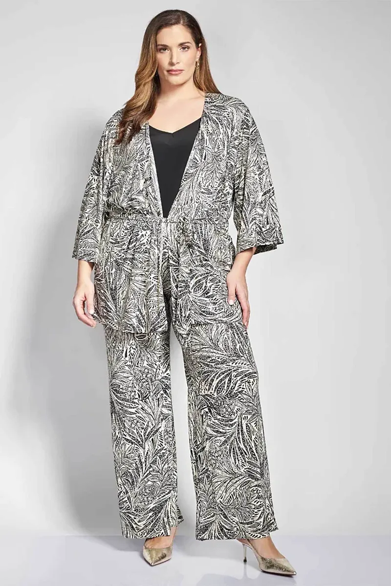 Parabita γυναικεία παντελόνα με floral print - 012610200413 Εκρού