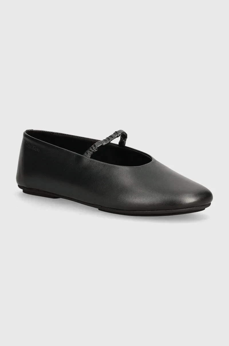 Δερμάτινες μπαλαρίνες Calvin Klein BALLERINA W/STRAP PEARL LTH