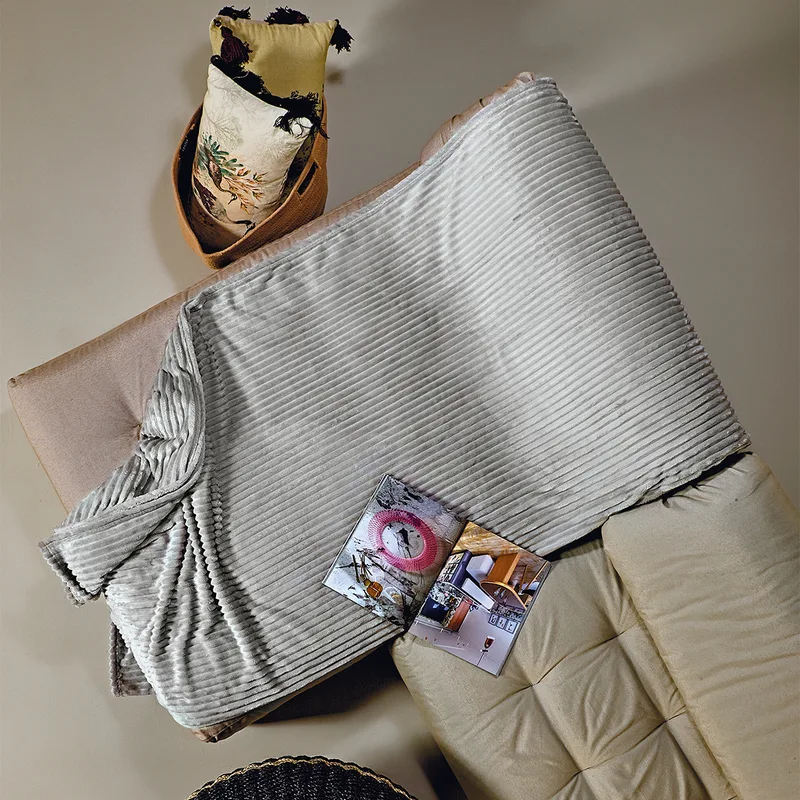 Ριχτάρι Καναπέ Διθέσιου Fleece (180x250) Kentia Versus Sergio 22 Light Grey