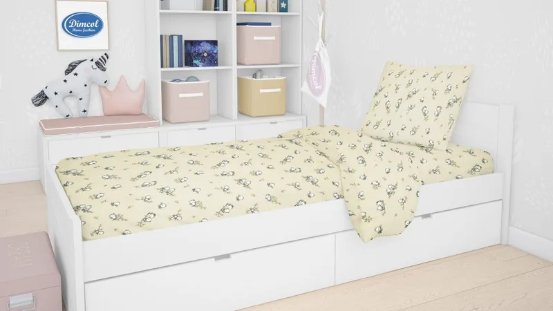 Παπλωματοθήκη Φανελένια Μονή Dimcol Birds 16 160Χ240 Ecru