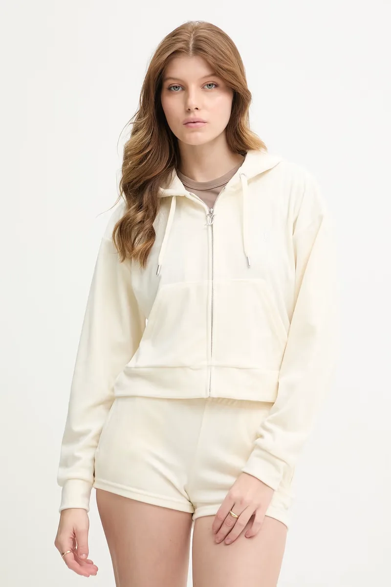 Juicy Couture μπλούζα με κουκούλα γυναικεία βελούρ ICCLE HOODIE