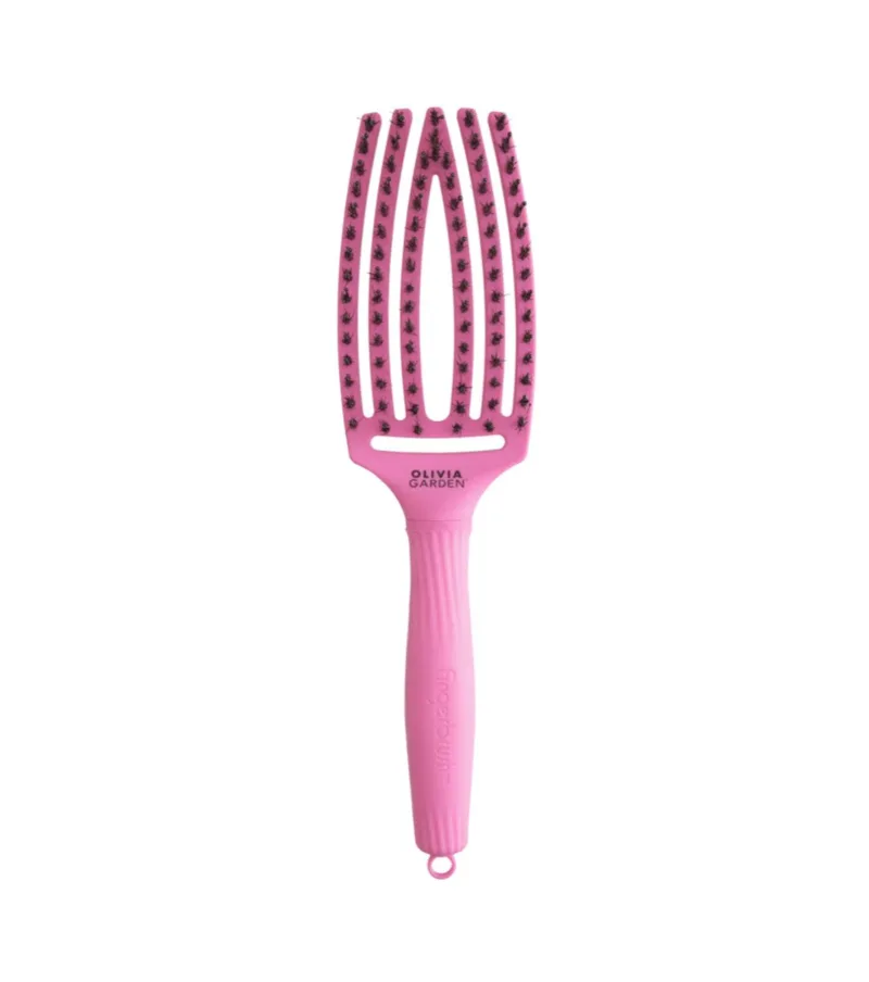 Olivia Garden Fingerbrush Combo Medium Hairbrush - Bubble Ροζ
