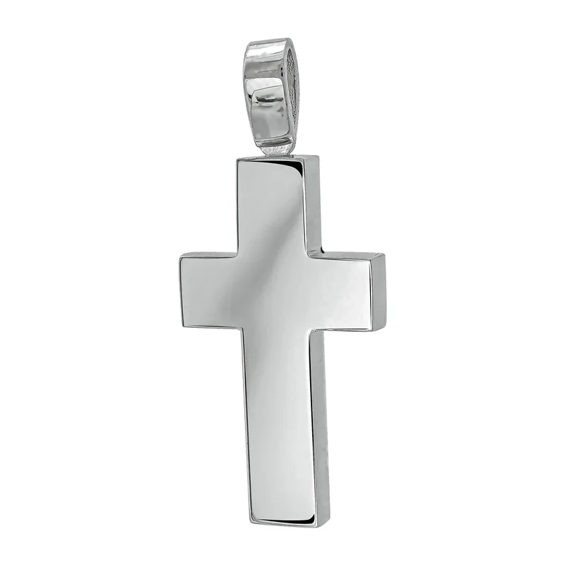Σταυρός Βάπτισης Ανδρικός Σε Λευκό Χρυσό 18 Καρατίων ST3398