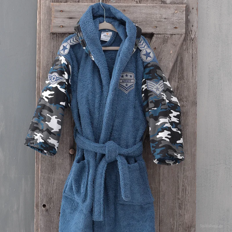 Παιδικό Μπουρνούζι Rythmos Army Blue No3-4 No3-4