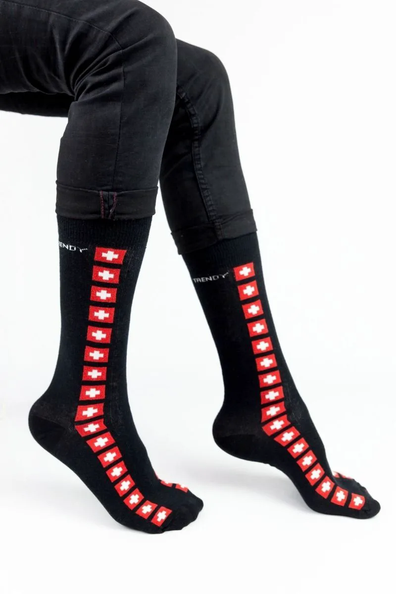 Ανδρικές casual κάλτσες RED CROSS II Βαμβακερές Trendy 16310 Μαύρο
