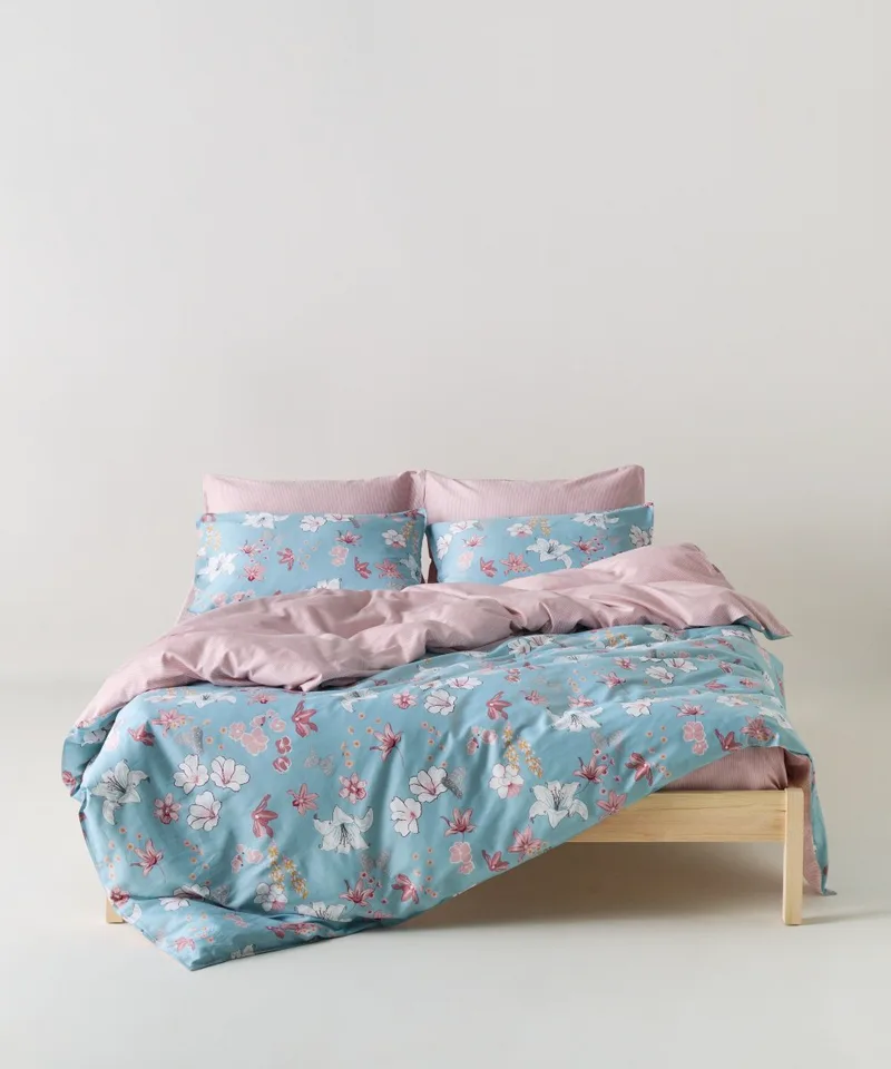 Κουβερλί Υπέρδιπλο Kentia Darlyn Ciel-Pink-White-Yellow 230x250