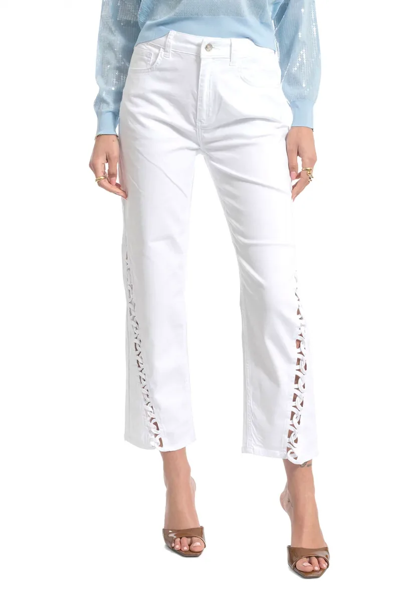 LIU-JO ΠΑΝΤΕΛΟΝΙ JEANS STRAIGHT FIT ΛΕΥΚΟ