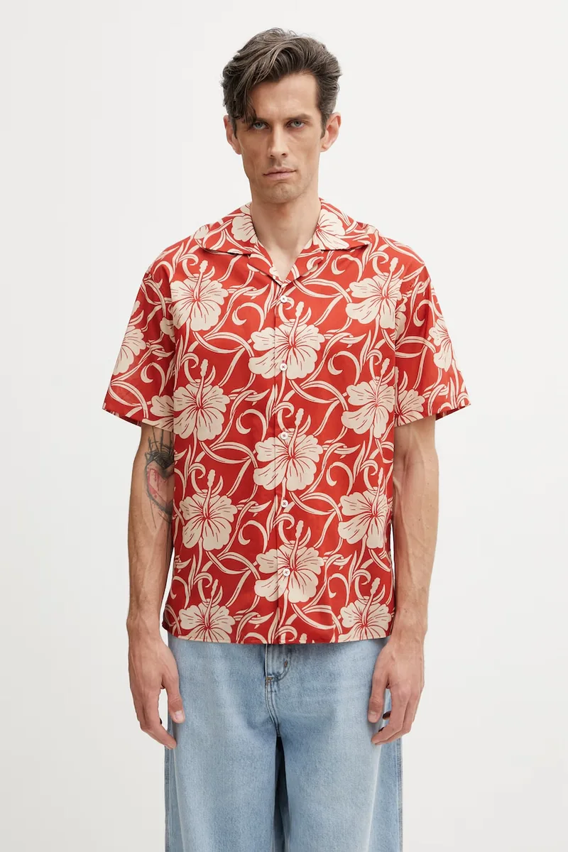 Drôle de Monsieur πουκάμισο ανδρικό βαμβακερό Hibiscus Monoramme