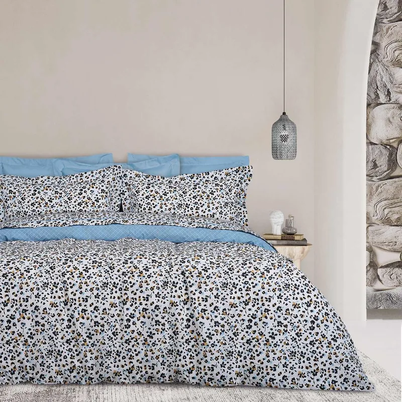 ΚΟΥΒΕΡΛΙ ΥΠΕΡΔΙΠΛΟ DAS HOME DAILY 9622 BLACK/BLUE/ECRU (220X240CM)