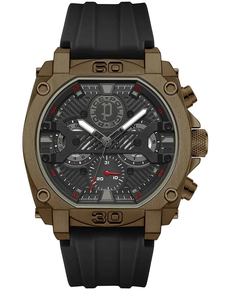 POLICE Norwood - PEWGQ0040003, Olive Green case with Black Rubber Strap