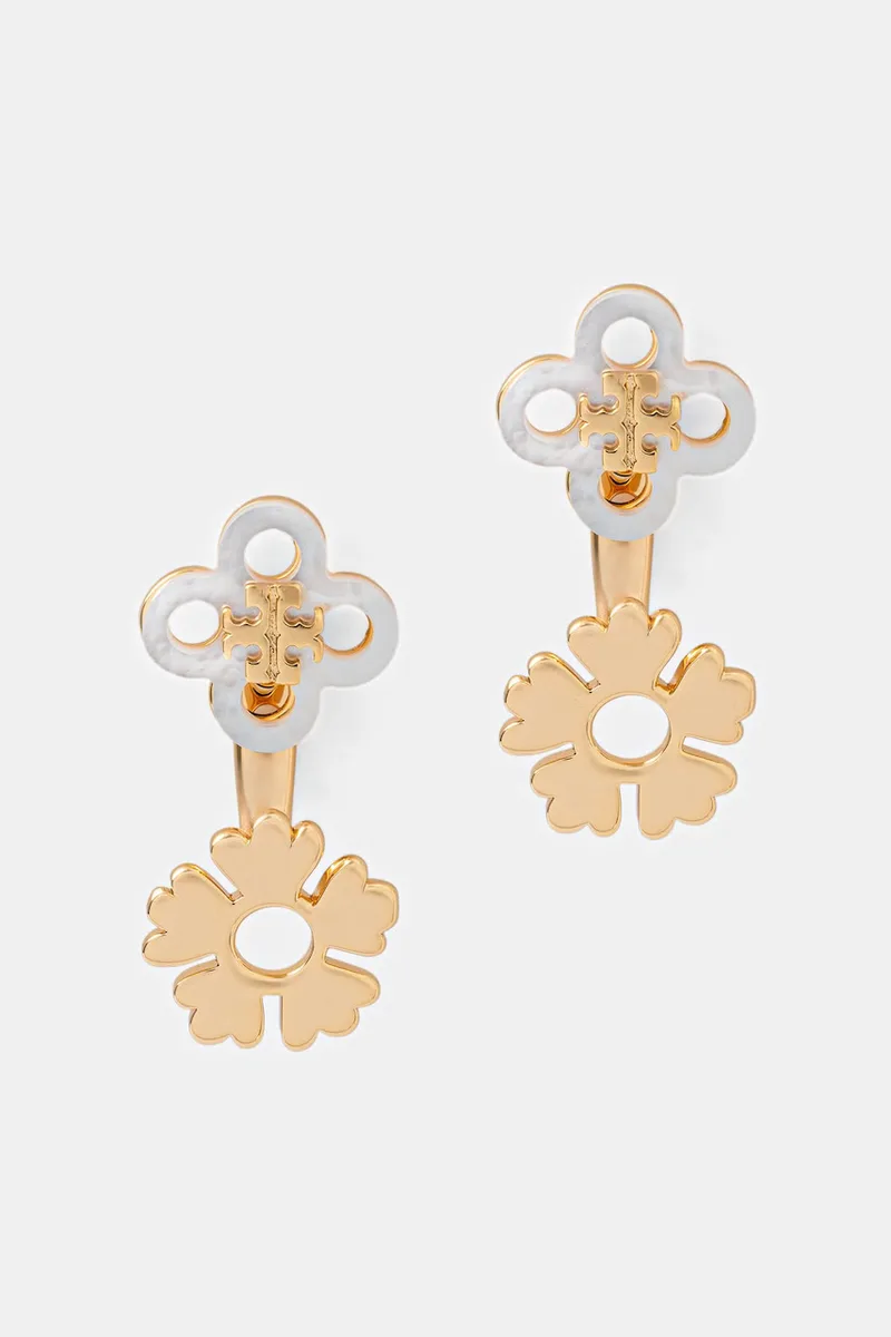 Tory Burch σκουλαρίκια γυναικεία από ορείχαλκο με μάργαρο
