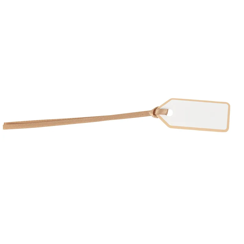 Beauty Home 10 Ετικέτες Χάρτινες με κορδέλα – Κρεμ 5 x 2 cm