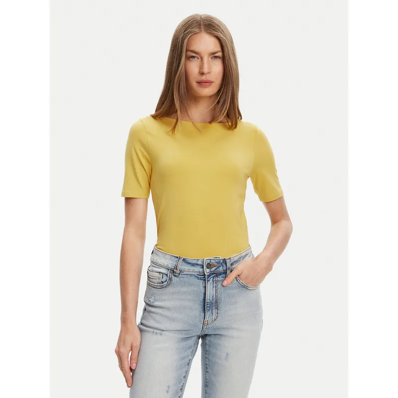United Colors Of Benetton T-Shirt 3FJHD109K Κίτρινο Slim Fit