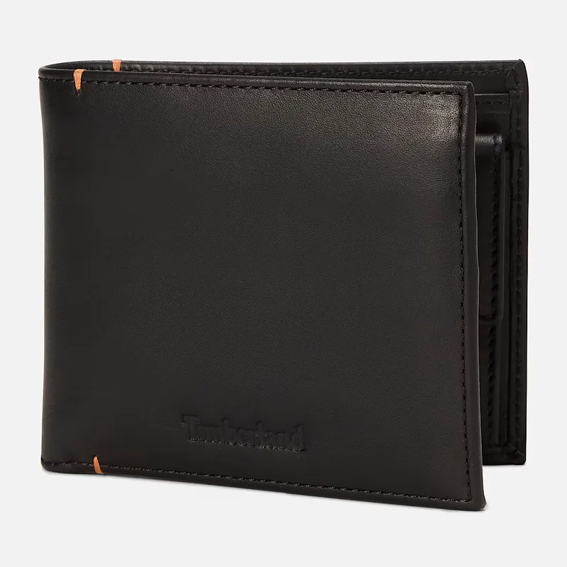 Timberland Ανδρικό Πορτοφόλι Riverton Leather Bi-fold Coin Wallet TB0A5RNN001 Μαύρο