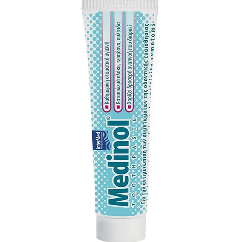 Intermed Medinol Toothpaste Φθοριούχος Οδοντόκρεμα για Ανακούφιση & Προστασία της Οδοντικής Υπερευαισθησίας 100ml
