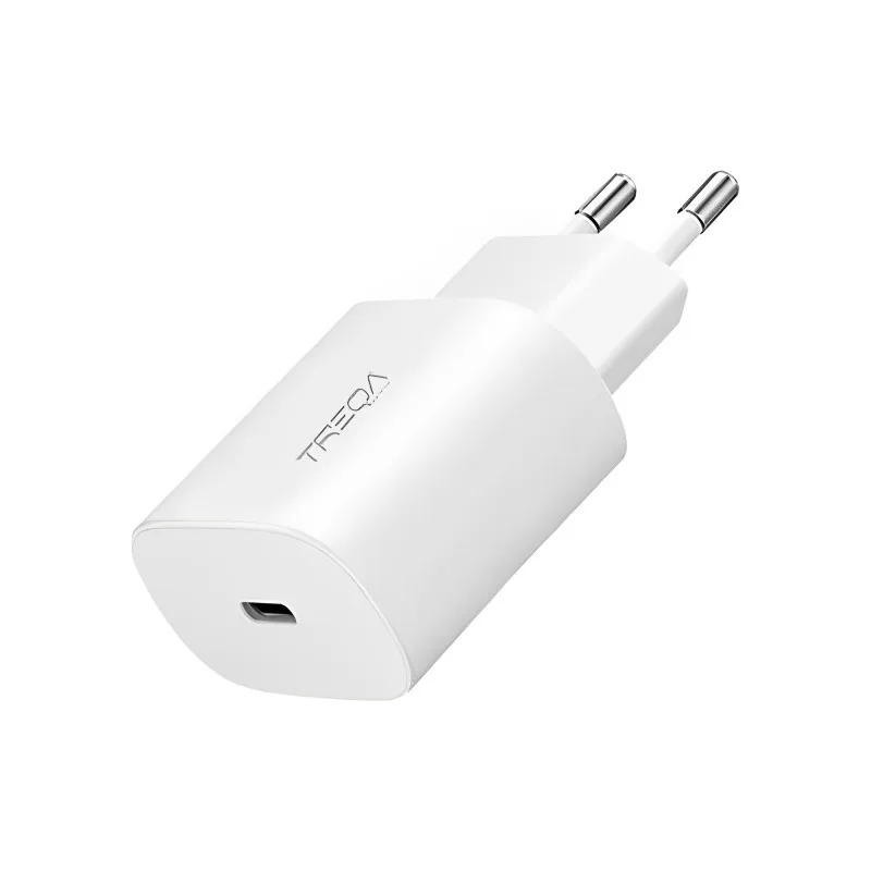 Φορτιστής Ταχείας Φόρτισης με 1 Θύρα USB-C PD 20W Χωρίς Καλώδιο Treqa CH-9020 Λευκό