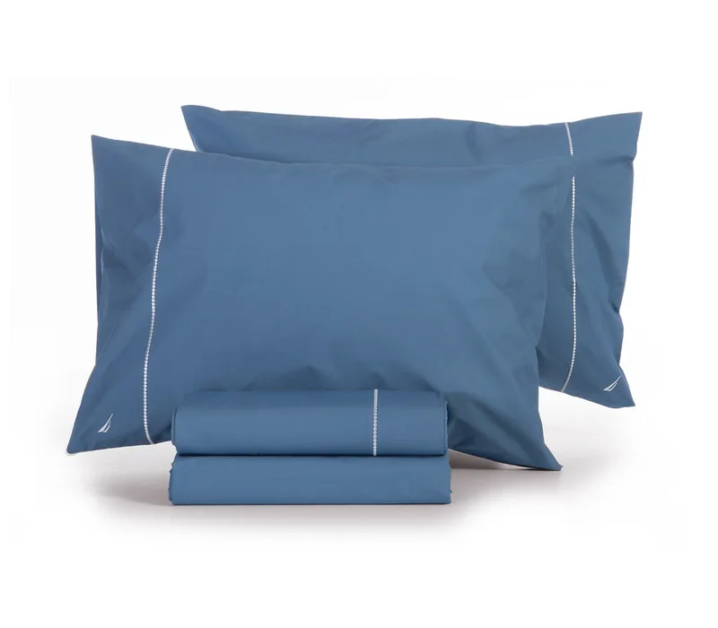 Σετ Σεντόνια Διπλά 4 Τεμαχίων Nef-Nef Nau Wave Solid Blue 200x280