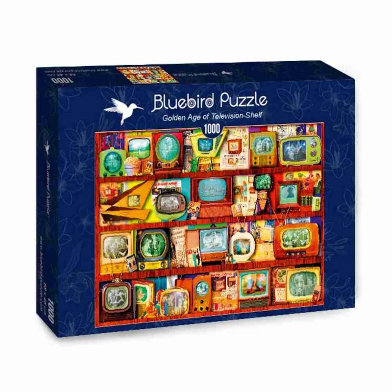 Bluebird Puzzle 70330-Golden Age of Television Shelf -1000 pieces