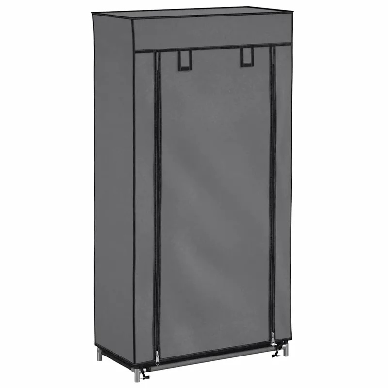 vidaXL Παπουτσοθήκη με Κάλυμμα Γκρι 58x28x106 εκ. Ύφασμα