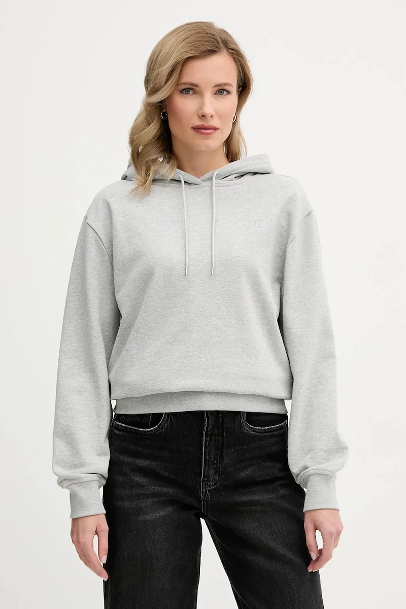 Calvin Klein Jeans μπλούζα με κουκούλα γυναικεία βαμβακερή