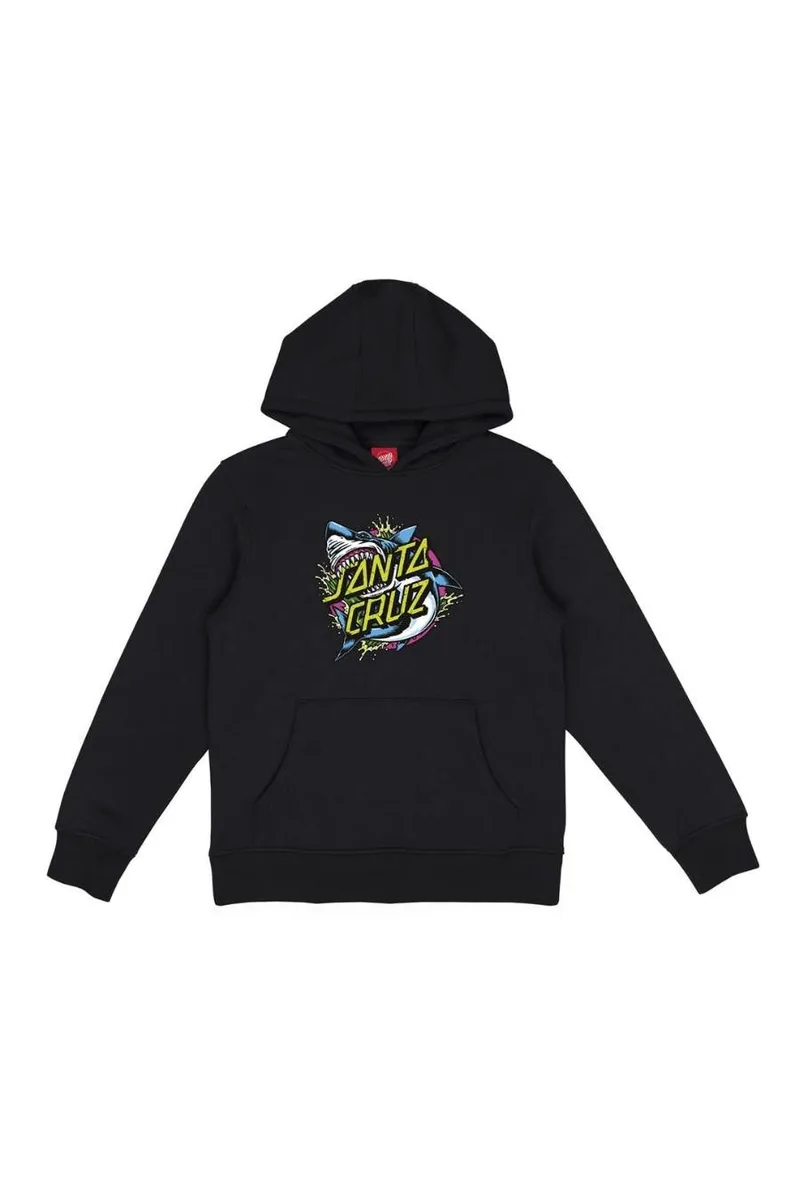 SANTA CRUZ Φούτερ με Κουκούλα παιδικό Youth Shark Dot Front Hood - Μαύρο-SCA-YHD-0528-BLACK