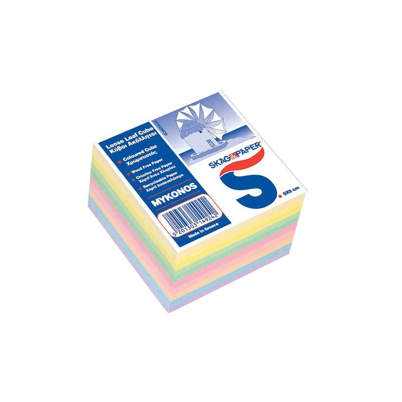 ΚΥΒΟΣ ΑΚΟΛΛΗΤΟΣ ΜΥΚΟΝΟΣ 500Φ ΧΡΩΜΑΤΙΣΤΑ 9x9cm