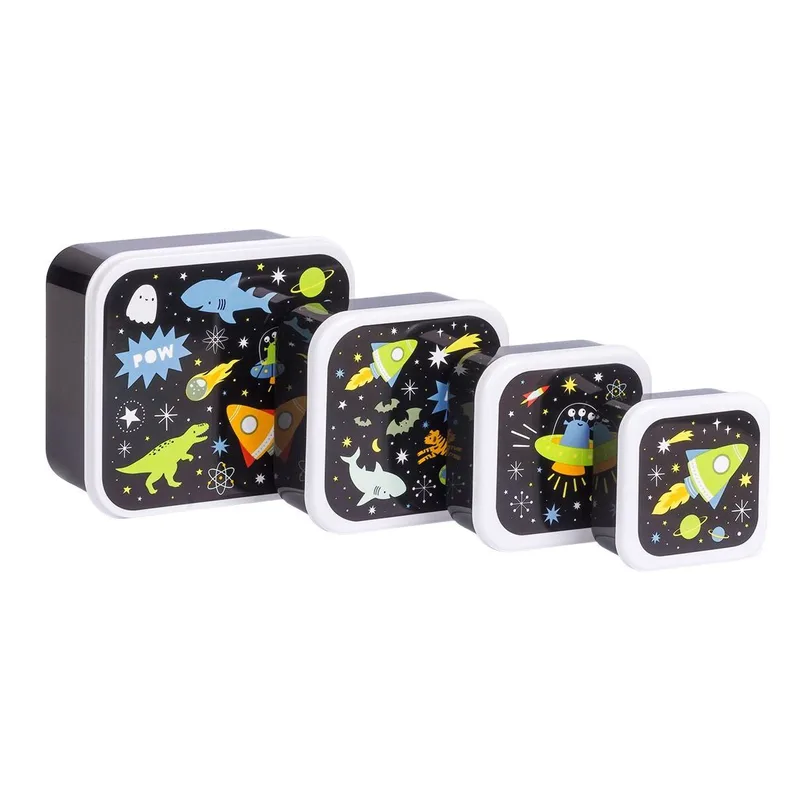 Σετ 4 δοχεία φαγητού Lunch & Snack Box Galaxy - A little lovely company