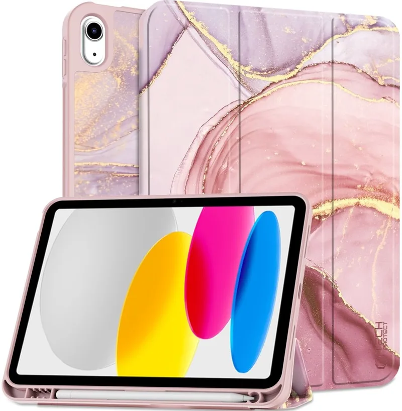 Tech-Protect SC Pen Smartcase - Flip Θήκη με Υποδοχή για Apple Pencil - Apple iPad (A16) 11th Gen. 2025 11" / 10th Gen. 2022 10.9" - Marble (5906302309979)
