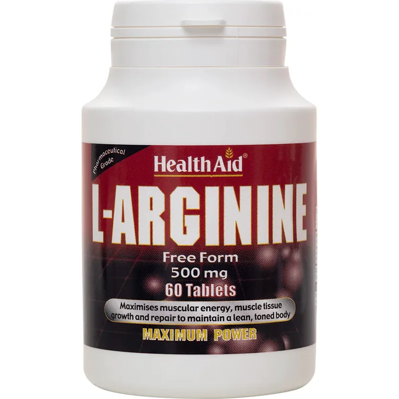 Health Aid L-Arginine 500mg Συμπλήρωμα Διατροφής Αμινοξέος Αργινίνης για Μυϊκή Αποκατάσταση & Παραγωγή Αυξητικής Ορμόνης 60tabs