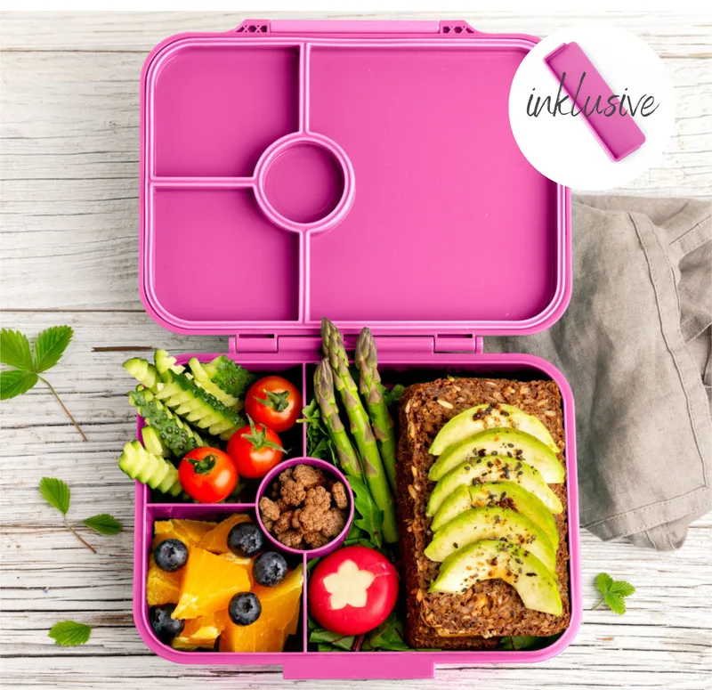 LEKKABOX Classic - Lunchbox with 4 compartments - Berry