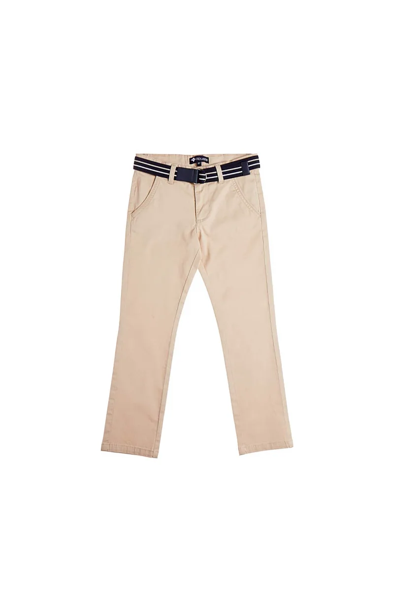 Alouette παιδικό παντελόνι chino με ζώνη (6-16 ετών) - 00913647 Μπεζ