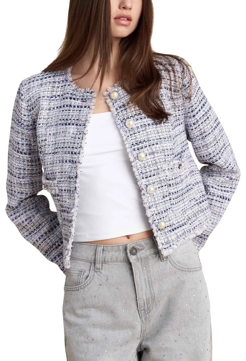 Σακάκι Attrattivo Κοντό Tweed 9923010-MULTICOLOR Γυναικείο