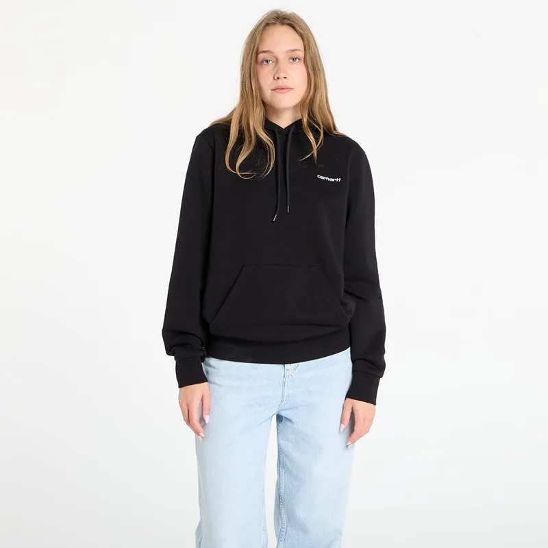 Φούτερ Carhartt WIP Hooded Script Embroidery Sweat UNISEX Black/ White S