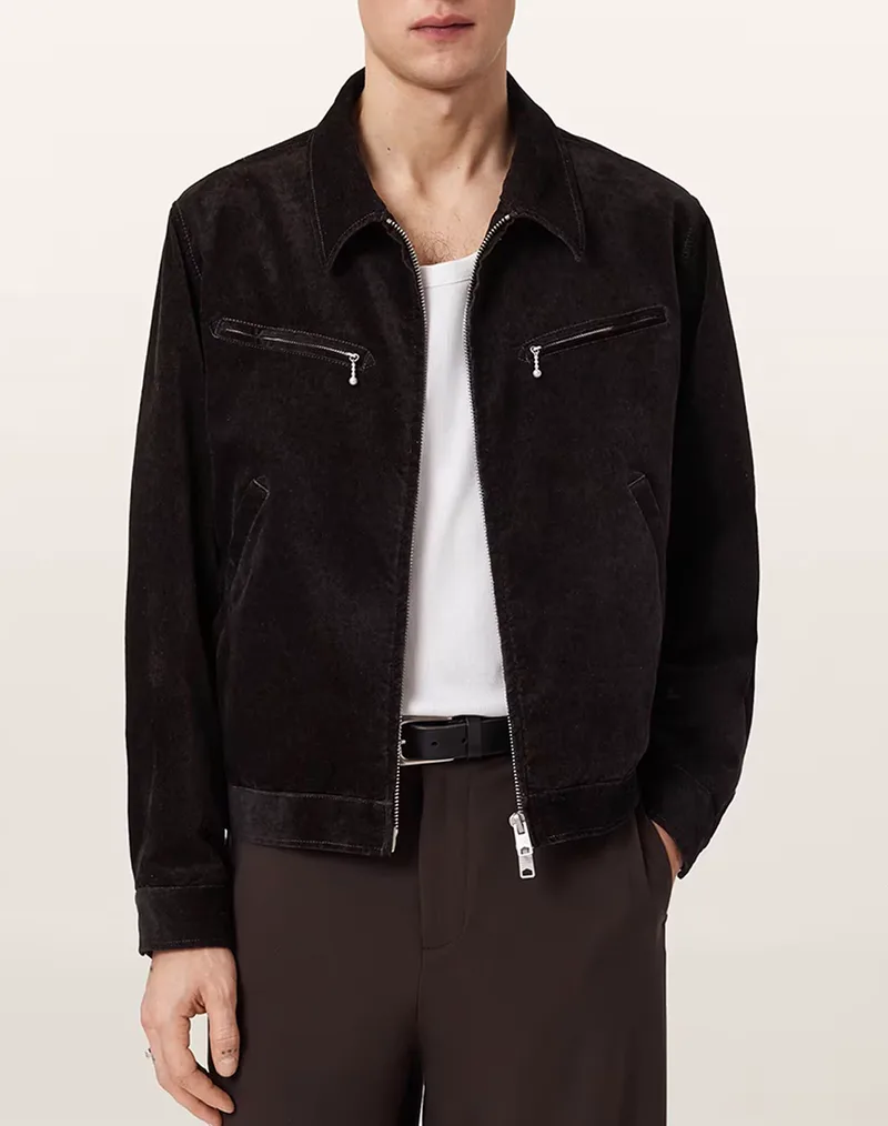 ALL SAINTS KOREY JACKET M003OE-TRAVERSE BROWN DarkBrown