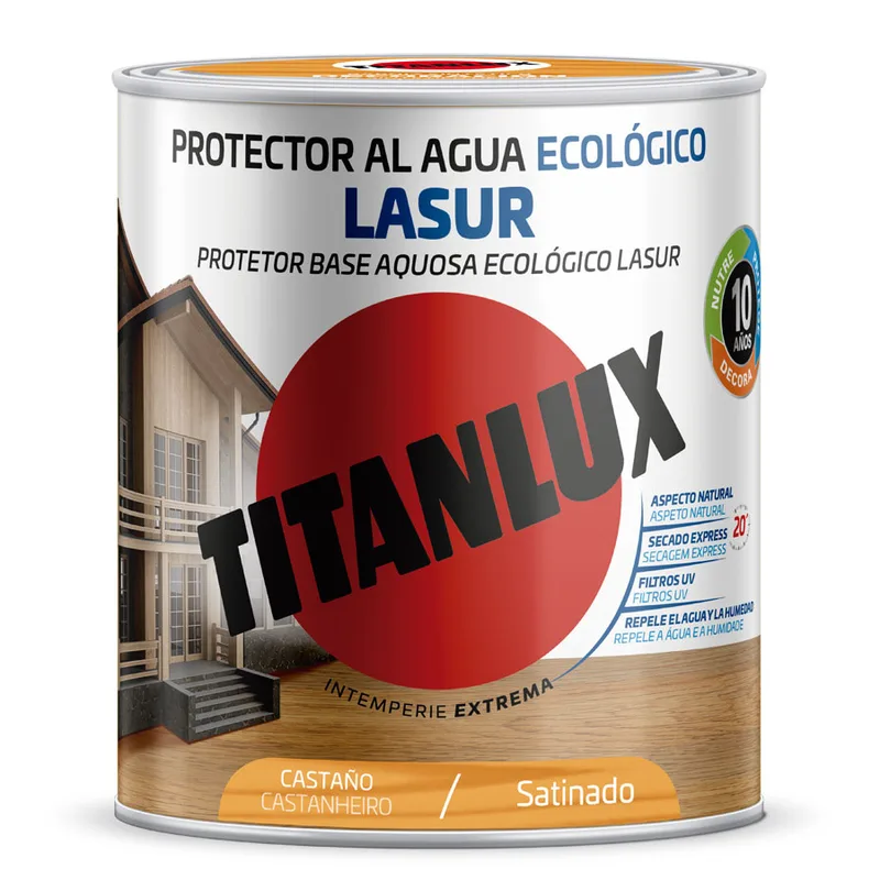 Βερνίκι Εμποτισμού Νερού TITAN TINAXYL LASUR COLOR AGUA CASTANO 750ml