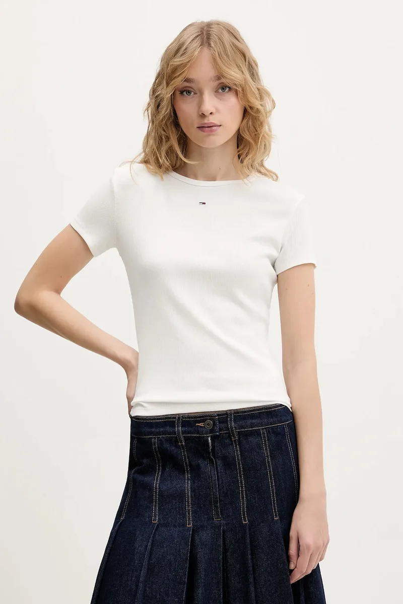 Tommy Jeans βασικό t-shirt γυναικείο βαμβάκι με ελαστάν 2-pack