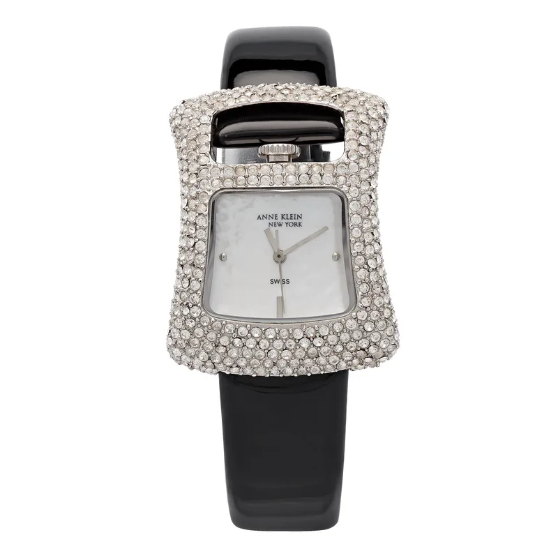 ANNE KLEIN Βlack Leather Strap 12-1539