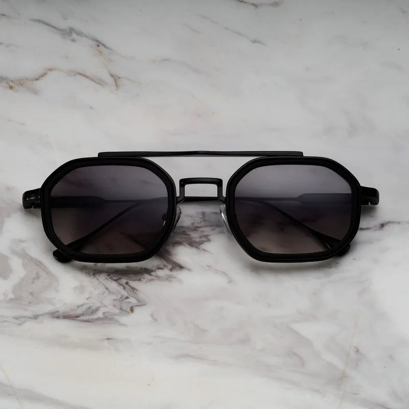 VEX A21EP1M - VEX - MATT BLACK & MATT BLACK - GRADIENT GRAY Sunglasses | Matt Black & Matt Black | Gradient Gray Shades | Explicit Poets Sunglasses