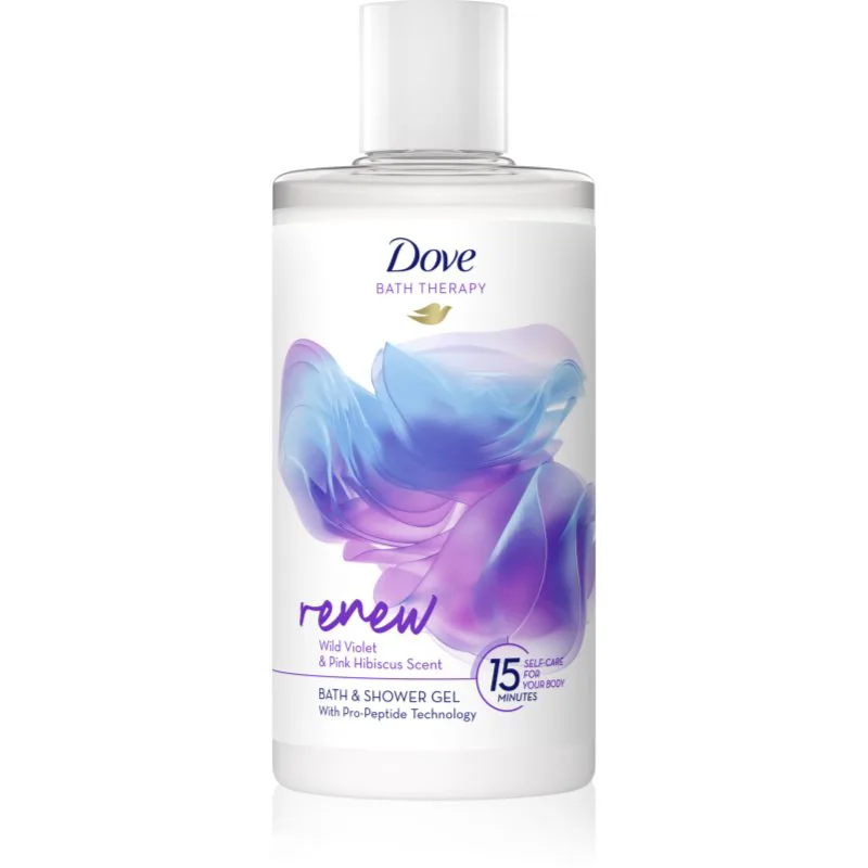 Dove Bath Therapy Renew τζελ για ντους και μπάνιο Wild Violet & Ροζ Hibiscus 400 ml