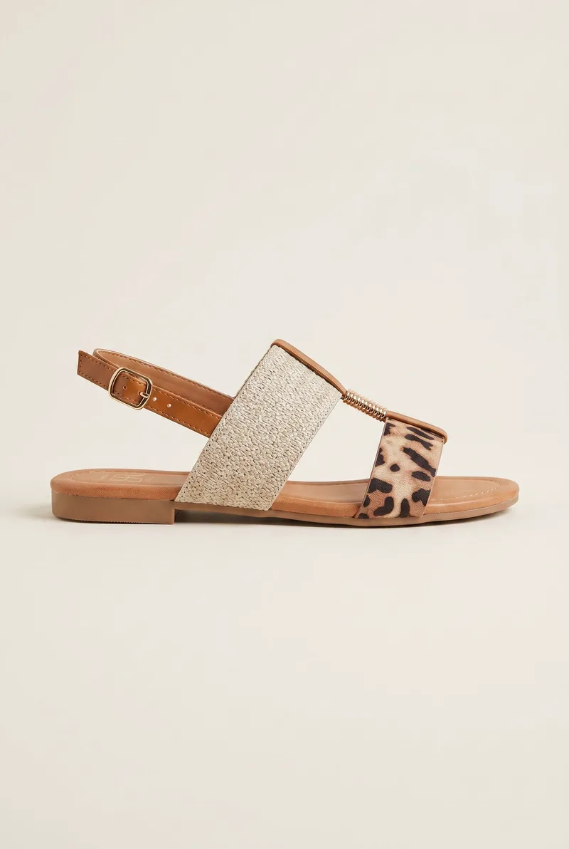 ERYNN Σανδάλια ankle strap με ψάθα ERYNN - 333-126 & 333-307 - Leopard