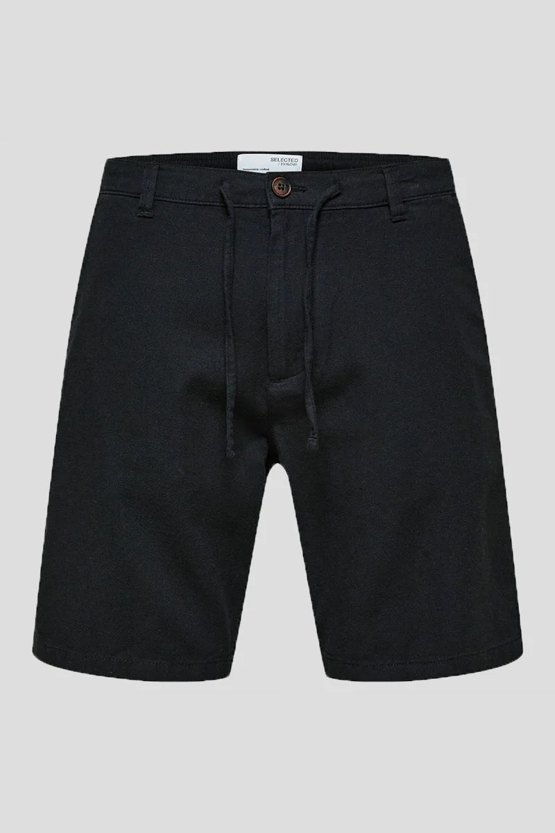 SELECTED HOMME Ανδρικό Μαύρο Regular Brody Linen Shorts