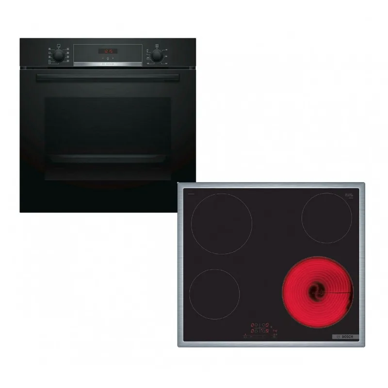 Bosch HBA534EB3 + PKE645BB2E Αυτόνομο Σετ Εντοιχισμού Α+ Μαύρο HBA534EB3 + PKE645BB2E