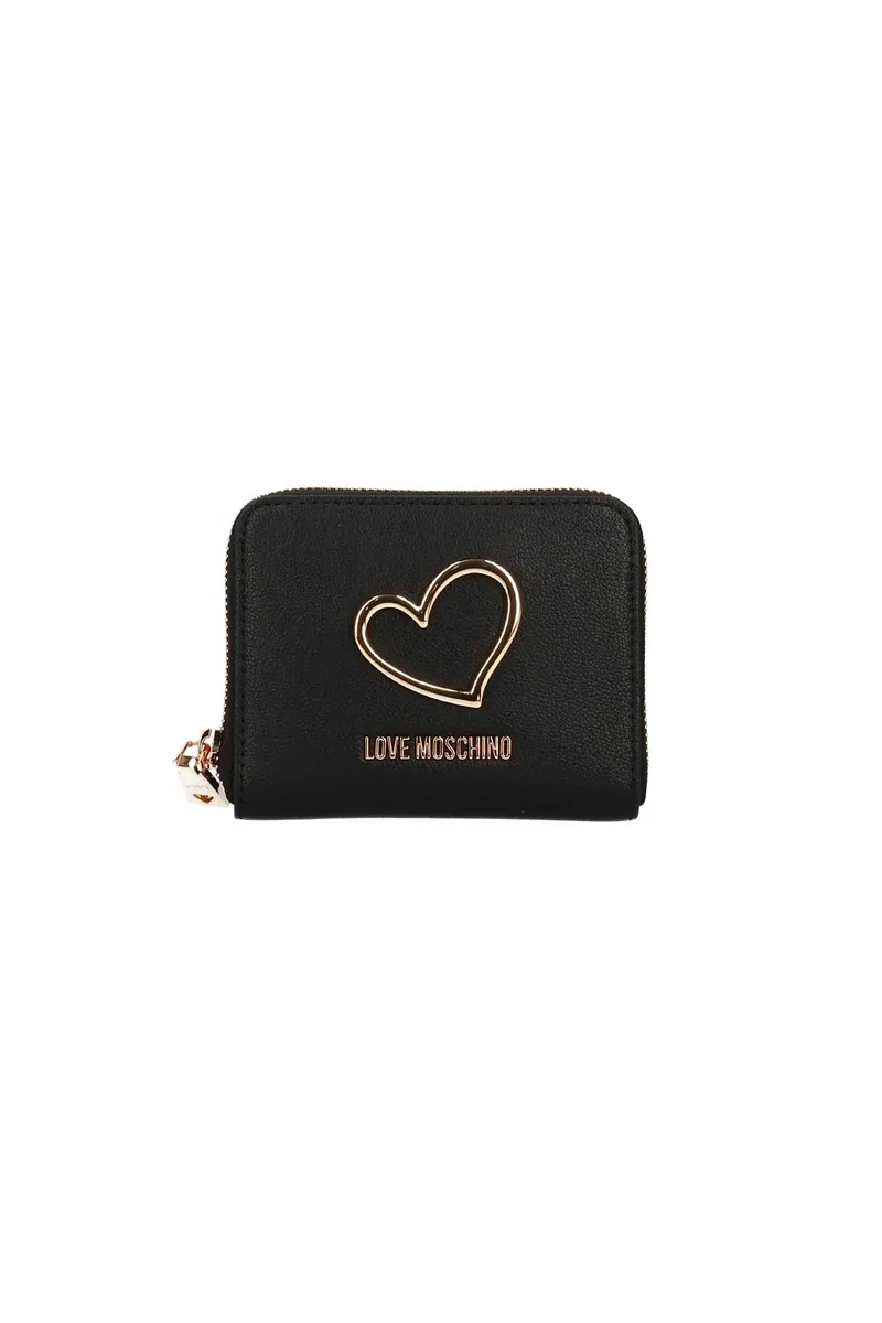 Love Moschino γυναικείο πορτοφόλι μονόχρωμο με μεταλλικό λογότυπο - JC5507PP1OLQ0 Μαύρο