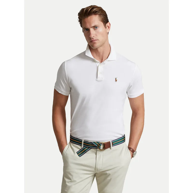 Polo Ralph Lauren Polo 710713130003 Λευκό Custom Slim Fit